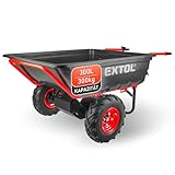 Extol Premium elektrische Schubkarre mit Akku I 300L Mulde & 300kg Traglast I leistungsfähige Motorschubkarre I Offroad-taugliche Akkuschubkarre I 40V Li-Ion mit 6000mAh