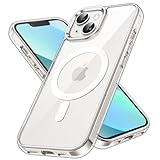 JETech Magnetisch Hülle für iPhone 13 6,1 Zoll Kompatibel mit MagSafe Kabellosem Laden, Stoßfest Handyhülle, Schutzhülle Kratzfeste Transparent Rückseite (Durchsichtig)