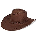 HC-Handel 910508 Cowboyhut Westernhut Western Wildlederoptik schwarz, braun oder hellbraun