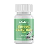 Vitabay Roter Panax Ginseng Extrakt | 100 Kapseln | Hochdosiert mit 600 mg pro Kapsel (20% Ginsenoside) | Korean Ginseng (C A Meyer) | Laborgeprüft & hergestellt aus hochwertigen Rohstoffen