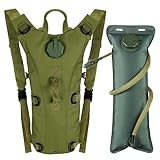 Outplea Taktischer Trinkrucksack mit 3L Wasserblase, Leichter Fahrradrucksack mit Trinksystem, Wasserrucksack für Laufen Radfahren Wandern, Grün