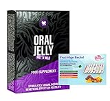 Ostrovit Oral Jelly Gel Original, Integratore alla frutta / Nahrungsergänzungsmittel für Männer, Stimuliert Verlangen, 7 Stück - Aufbewahrungstasche & Jung Tücher