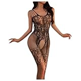 Festival Outfit Damen Curvy, Damen Netzstrümpfe Leggings Pyjamas Nylon Klamotten Bodysuit Netz Reizwäsche Mesh Outfits Gothic Women Dessous Body Cosplay Dance Underwear Curvy Jumpsuit