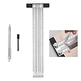 JUNMEIDO Anreißlineal Edelstahl T-Loch Lineal T Rule Präzisionsmarkierung Carpenter Messwerkzeug Rostfreies Anreisswerkzeug Lochlineal zum Positionieren für Carpenter Square Measuring（ 300mm ）