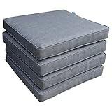 Calma Lux® Bankauflage 4xStuhlkissen mit abnehmbarem Bezug Bankkissen Bankpolster Polsterauflage Auflage für Gartenbank (Dunkelgrau, 45 * 45 * 7)