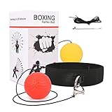 JUNUNDJING Boxing Reflexball, Reflex Ball Reflexball, Boxen Training Ball, Verschiedene Boxbälle mit Kopfband, 2 Bälle
