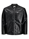 JACK & JONES Male Bikerjacke in Lederoptik Plus Size Bikerjacke in Lederoptik