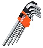 HERO Innensechskantschlüssel HEX 9-tlg. | Winkelschraubendreher Winkelschlüssel Satz | Innensechskant Stiftschlüssel Steckschlüssel CrV | Winkelschlüsselsatz für Innensechskant-Schrauben 1.5 bis 10 mm