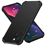 ORETECH Handyhülle für iPhone 13 Hülle mit [2 Stück Displayschutzfolie] 360 Grad Stoßfest Kratzfest Silikon Schutzhülle iPhone 13 Case 6.1' Schwarz