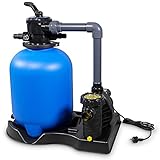 POOL Total OKU Sandfilteranlage Bali Premium bis 30 m³ Beckengröße - 300 mm Filterkessel - Leistungsstarke 450W Aqua Plus 6 Filterpumpe - 6-Wege-Ventil