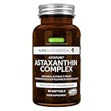 Astaxanthin Komplex, vegane & natürliche Antioxidantien, 4mg Astaxanthin + Zeaxanthin und Lutein aus Algen, 90 Weichkapseln, von Igennus