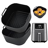 BYKITCHEN Airfryer Silikonform für Cosori/Chefman Mini Heißluftfritteuse 2L, Heißluftfritteuse Zubehör für Airfryer Klein 1-2 Personen, Silikoneinsatz Silikon Einsatz Backform