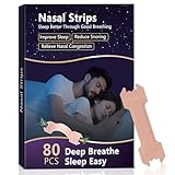 80 Stück Nasenstreifen Gegen Schnarchen, Nose Strips für Besseren Schlaf & Sport, Schnarchreduzierung Nasal Tape für Männer und Frauen (66 x 19 mm)