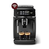 Philips Series 2200 Kaffeevollautomat – WLAN-Konnektivität, Mit App-Steuerung, Klassischer Milchaufschäumer, Intuitives Touchdisplay, Mattes Schwarz (EP2520/10)