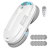 HIXZAP fensterputzroboter mit bidirektionalem ultraschall-zerstäubungs-wasserstrahl und 85ml-wassertank – fensterroboter mit starker saugkraft und luftdrucksensor für gründliche Reinigung Bildschirm