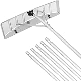 VEVOR Schneeschaufel Dach 64 cm, Einstellbereich 1,52 bis 6,4 m, Dachschneeräumer aus Aluminium und ABS Schaufel, Schneeschieber mit Schutzrädern und rutschfestem Griff Schneeräumer Dachräumer