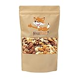 Nussmischung Natur - 1kg - Nuss Mix - 7 Sorten knackige Nusskernmischung -ungeröstet ungesalzen- Paranüsse Walnüsse Cashewkerne Mandeln Pekannüsse Haselnüsse Mandeln blanchiert- NussFuchs (1kg Beutel)