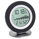 TFA Dostmann WeatherHub Digitales Barometer-Thermometer-Hygrometer Cosy BARO, Wetterstation, mit Grafikübersicht, schwarz, L120 x B55 x H150 mm