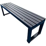 Outdoor-Gartenbank, 2-Personen-Patio-Gartenbänke für den Außenbereich, Außenstuhl mit Lattensitz, für Strand im Freien, Sonnenbaden, Terrasse, Pool, Rasen, multifunktionale Outdoor-Bank ( Color : Blac