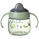 Tommee Tippee Superstar Sippee, Trinklernbecher, 100 % Auslauf- und Schüttelsichere INTELLIVALVE-Technologie, Antibakterielle BACSHIELD-Technologie, 4 M.+, 190 ml, 1 Stk, Grün