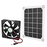 Sonew 6V 10W Solarbetriebener Ventilator, Solarbetriebener Abluftventilator, wasserdichtes Solarpanel Power -Beatmungsgerät für Dachboden, Gewächshaus, Pet Dog Chicken House-Kühlung