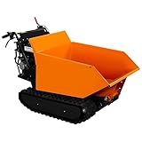 Mini Raupendumper Dumper 500kg Benzin Motorschubkarre Raupenantrieb Kettendumper Motor Schubkarre Minidumper Hydraulische Kippfunktion 270cc 9PS 4 Gänge Stahl GRATIS Rampe Schneeschild & Erweiterung