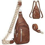 Travistar Sling Bag Brusttasche Damen Herren 2 in 1 Rucksack Damen Klein mit 2 Abnehmbare Schultergurte, PU Leder Crossbody Bag Damen Umhängetasche Handtasche Schultertasche Diebstahlsichere