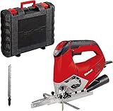 Einhell Stichsäge TE-JS 100 (750 W, max. 100 mm, 45° Schrägschnitt, Hubzahlregelung, 4-Stufen Pendelhub, Absaugadapter, Parallelanschlag, LED-Licht, Koffer)