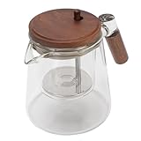 Yechiry 750-ml-Glasteekanne, Hitzebeständiger Teebereiter mit Sieb, Ergonomischer Holzgriff, Auslaufsicherer Wasserkocher mit Großem Fassungsvermögen, Ideal Zum Aufbrühen von Losem Tee (Typ 1)