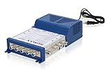 HUMAX HMS 56 Multischalter für Quattro und Quad LNB, SAT Verteiler für 6 Teilnehmer, Antennenverteiler mit integriertem Netzteil, SAT Splitter mit 1 terrestrischem und 4 Sat LNB-Eingängen
