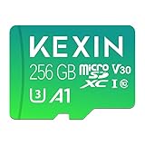 KEXIN Micro SD Karte 256GB MicroSDXC UHS-I Speicherkarte 256GB + SD Adapter, A1, V30, U3, Class 10, Full HD MicroSD Karte 256 GB Micro SD Card für Smartphones, Actionkameras, Drohnen, Tablet