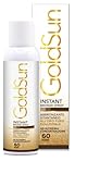 Sofortige Bräunung mit aktivem Gold-Spray, 150 ml. Sofortige und intensive Bräunung wie im Urlaub. Bräunung in 30 Sekunden. Kolloidales aktives Gold bei 60 ppm.
