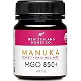 New Zealand Honey Co. Manuka Honig MGO 850+ | Aktiv und Roh - Hergestellt in Neuseeland - Zertifiziertem Methylglyoxal Gehalt - 125g - Manukahonig