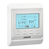 Heschen LCD Digital Wöchentliches Programmier Thermostat, HS-E806, 230VAC 3Ampere, Regler für Fußbodenheizungs Thermostate, geeignet für Wasserheizungssysteme