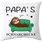 Shoppawhile Papa Geschenk Geburtstag Weihnachten Geschenk Vatertagsgeschenk für Papa Faultier Geschenk Weiß Kissenbezug 45x45cm