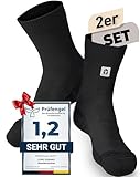 CORE GORIMO – 2 Paar – Merino Wandersocken – mit Anti-Blasen Schutz – Optimale Unterstützung beim Hiking und Trekking für Damen und Herren (43-46, Schwarz)