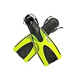 ETZRYSYB Flipper Professionelle Tauchflossen für Erwachsene, verstellbare Schwimmschuhe, Silikon, lang, tauchfähig, Schnorchelfuß, Monoflosse, Tauchflossen (gelb, L/XL)