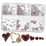 Balacoo 1 Schachtel Nail-Art-Zubehör herzform heartstopped Nagelschmuck nail steinchen Schmuck für Nägel cardiform Champagner kleiner Bohrer rosa Diamant Kristalldiamant Strasssteine