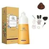 Japanisches Blütenblatt Rosenhaarfarbstoff Shampoo, langlebige und natürliche Haarfarbe Shampoo, nahrhaftes Haarfärbemittel, für graue Abdeckung, mildert und fügt Glanz (Coffee)