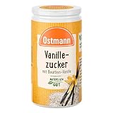 Ostmann Gewürze – Vanillezucker mit Bourbon Vanille, Zucker mit Extrakt aus Bourbon-Vanilleschoten, zum Verfeinern von Kuchen, Desserts & Co, vegan, 4 x 45 g (Verpackungsdesign kann abweichen)