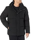 Amazon Essentials Herren Halblange Daunenjacke mit Kapuze aus recyceltem Polyester (in Big und Tall erhältlich), Schwarz, M