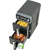 10L Heißluftfritteuse Double Stack XL airfryer| Gleichmäßiges Garen & Wende-Erinnerung | 2400W Dual Zone Airfryer mit 2 Kammern, Sync/Match | 9 Programme, Energie sparen, Spülmaschinenfest