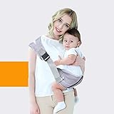 Bymivofun Tragbare Babytrage, Ergonomische, Breitere, Separate, Gepolsterte Schultergurte, Weiche, Atmungsaktive Kindertragetücher für Säuglinge und Kleinkinder bis 55 kg, 5–42 Monate (Grau)