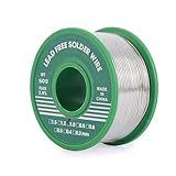 Lötzinn Bleifrei, Lötdraht Elektronik mit Flussmittel Lötzinn 1mm 50g, Sn99 Ag0.3 Cu 0,7 Lötdraht mit Kolophoniumkern, zum Elektrolöten Reparatur