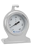 Lantelme 300°C Backofenthermometer Edelstahl | Mit Haken und Standfuß | Präzises Analog Küchen Thermometer zum Backen, Schmoren, Braten im Backofen und Ofen | Kochthermometer Bratenthermometer