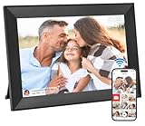 Hesmor Digitaler Bilderrahmen WLAN 10,1 Zoll, 1280x800 HD IPS LCD-Touchscreen Digitale Bilderrahmen, Automatische Rotation, 32GB Speicher, Teilen Sie Fotos sofort über Frameo von überall, Schwarz