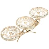 VICASKY Kristallglas Obstschale Goldfarbig Dekorativer Kuchenständer Elegantes Desserttablett für Hochzeitsparty und Küchen Deko Stilvoller Servierständer für Kuchen und Snacks