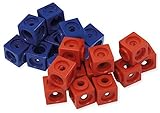 TimeTEX - 100er Set Steckwürfel Rot Blau - 50 Rot 50 Blau im Beutel - 1,7 cm Kantenlänge - 93720