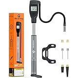 Tiakia Hochdruck Dämpferpumpe mit Digitaler Manometer 320PSI Für Luftdämpfer und federgabel,Tragbare fahrradpumpe Aluminium reifenpumpe Fahrrad Rahmenpumpen,Für Schrader/Presta、DH、MTB (Black)
