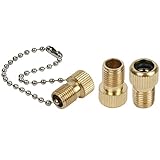 flintronic Messing-Adapter, 3 Stück Fahrradventil Adapter aus Messing, Fahrrad Autoventil Ventiladapter, Ventiladapter Fahrrad Autoventil mit Dichtring